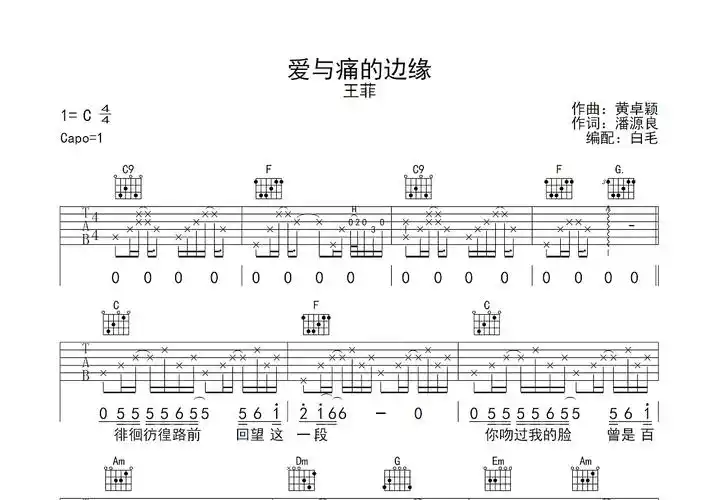 爱与痛的边缘曲谱图片