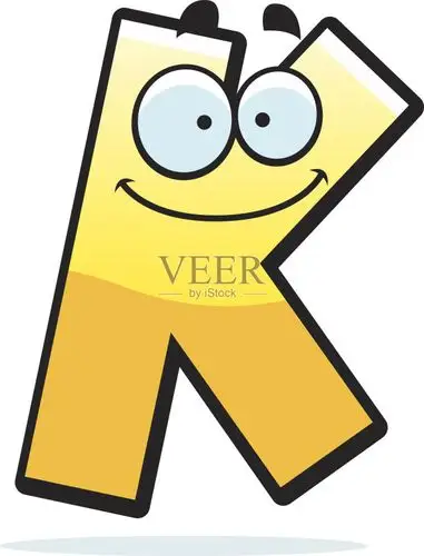 英文字母k,卡通,字母,黄色,绘画插图正版矢量图素材