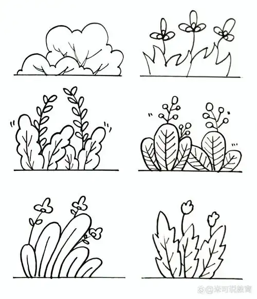 草丛简笔画 小草 草丛简笔画