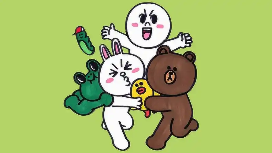 绘本故事 line friends家族 可爱的莎莉鸡可妮兔和布朗熊