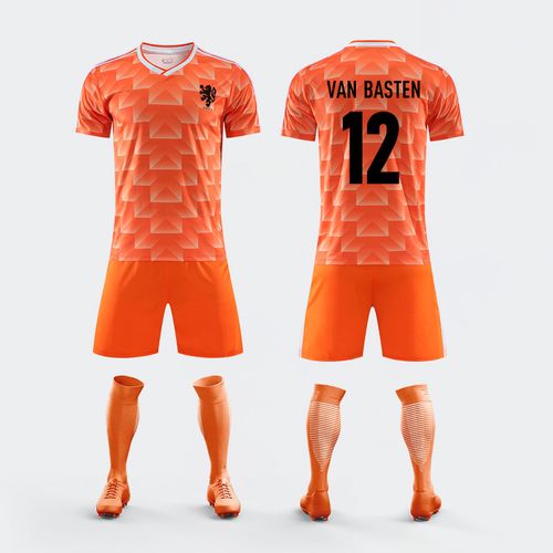 复古球衣足球服运动套装男儿童纪念版比赛训练队服定制 范巴斯滕-12号
