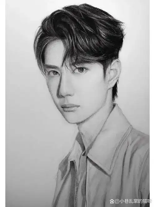 手绘素描肖像《王一博》保姆级教程