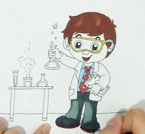 人物科学家简笔画教程 彩色小小科学家简笔画怎么画
