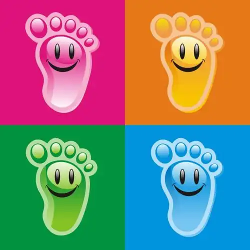 幼儿园小脚丫楼梯台阶学校脚印地贴地板走廊自粘地墙