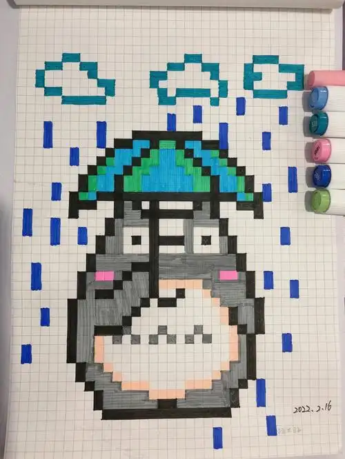 像素画像素画打卡像素画格子画像素画临摹低像素自拍小红薯小红书