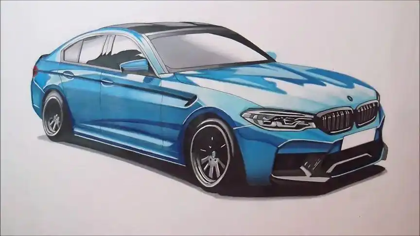 大神的炫酷画作-汽车手绘之宝马m5-03