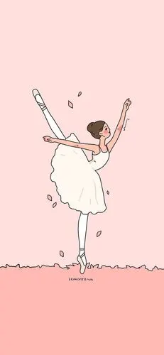 芭蕾舞女生卡通简笔画涂鸦手绘 锁屏壁纸-堆糖,美好生活研究所