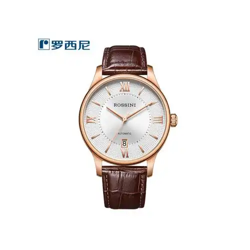 罗西尼rossini手表男士全自动机械表男腕表商务时尚休闲正装防水皮革