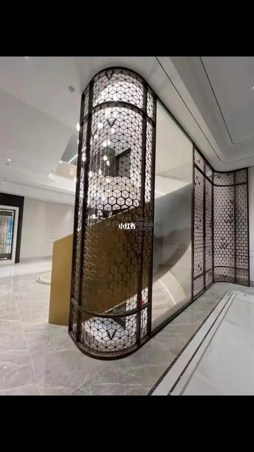 不锈钢s弧形金属屏风隔断金属空间的高级感