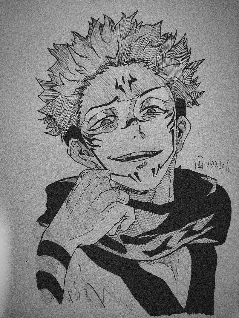 加把劲,加把劲.#临摹 #手绘 #咒术回战 #两面宿傩 #虎 - 抖音