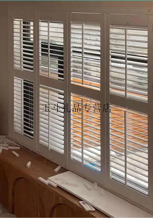 实木透气百叶门窗实木百叶窗木头折叠透气窗活动百叶推拉折叠门窗上下