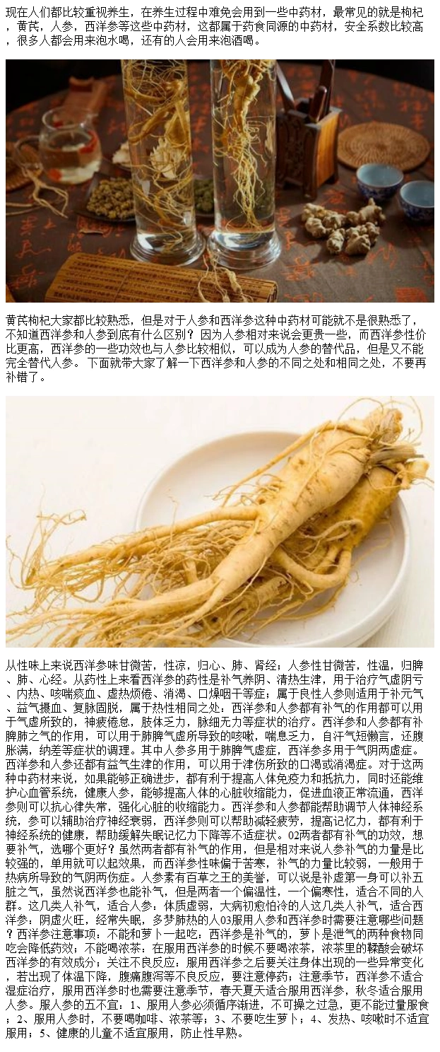 西洋参和人参,有什么区别?想要补气,选哪个更好?