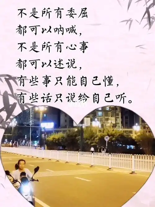 不是所有委屈都可以呐喊, 不是所有心事都可以述说, 有些事只能自己懂