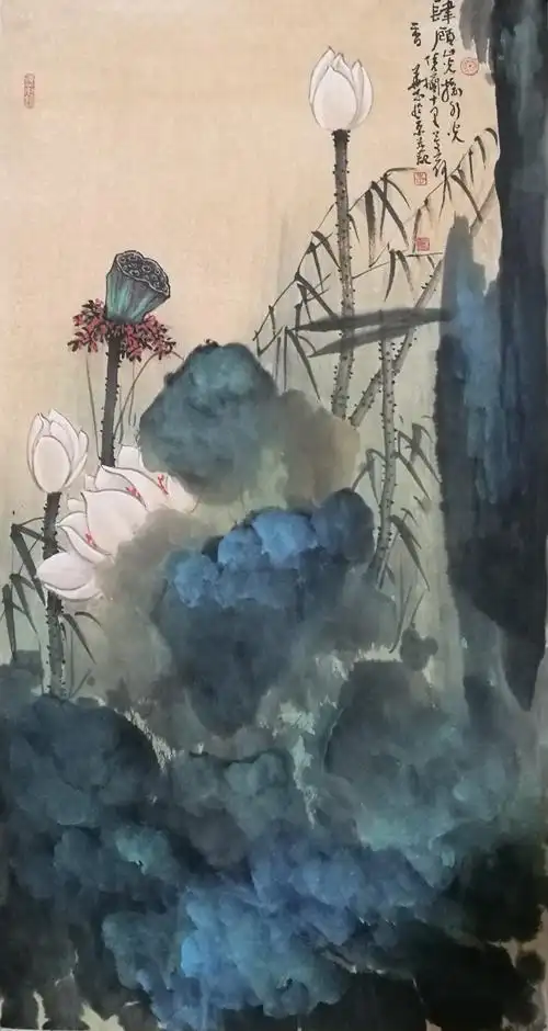 盛世和风--实力派画家李华志泼墨泼彩荷花作品欣赏__凤凰网