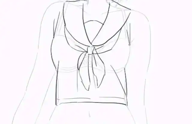 高中制服绘画干货知识科普_女子_水手服_线条