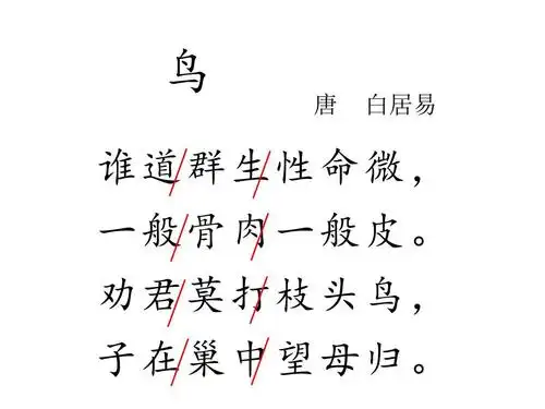 无忧文档 所有分类 小学教育 语文 古诗 鸟 教学幻灯片ppt 白居易《鸟