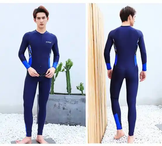 男孩泳衣套装成人 连体泳衣男款套装长袖长裤防晒夏季全身游泳衣男士