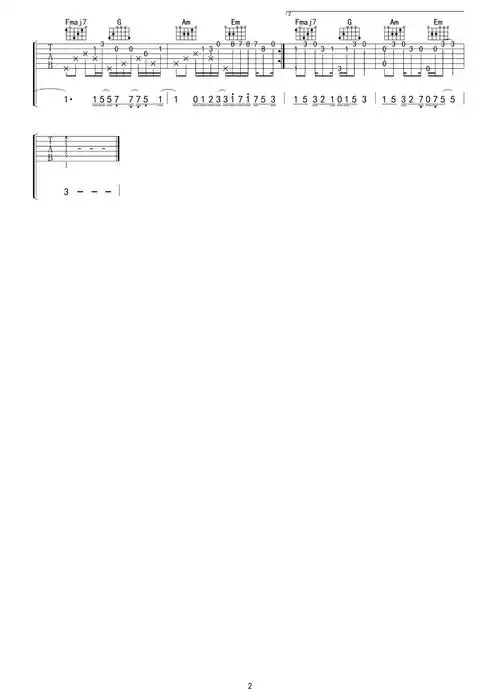 溯指弹吉他谱 马吟吟-2