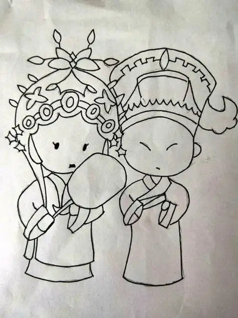 京剧简笔画 京剧简笔画卡通人物