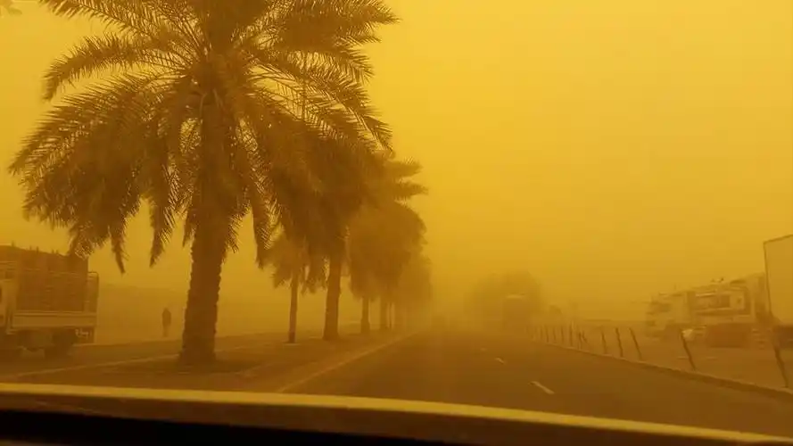 沙暴"入侵"中东迪拜 漫天黄沙 (4/14)