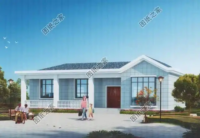 新农村一层自建房,经典秀美,时尚适居_盖房知识_图纸之家