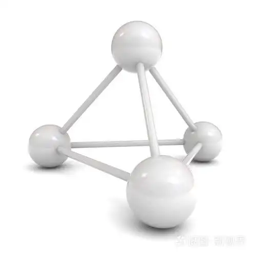 白色孤立的白色3d分子结构模型