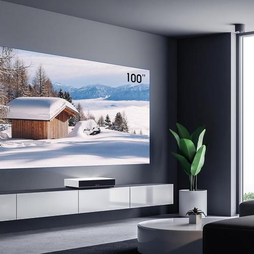 2 家用100英寸超高清激光投影仪超短焦投影机客厅卧室智能家庭影院-mc