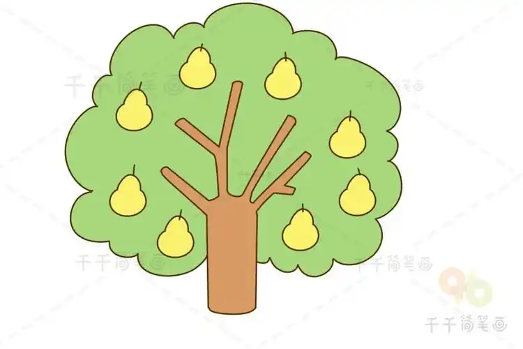 梨树简笔画儿童画简单的树