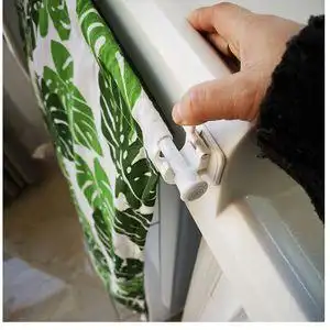 固定托伸缩杆夹子免打孔窗帘挂杆无痕侧装门帘黏贴式顶装挂钩支架