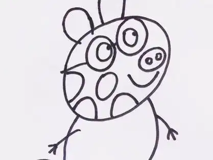 用圆画小猪佩奇里的小马佩德罗#萌知计划 #一学就会的简笔画 #儿童简