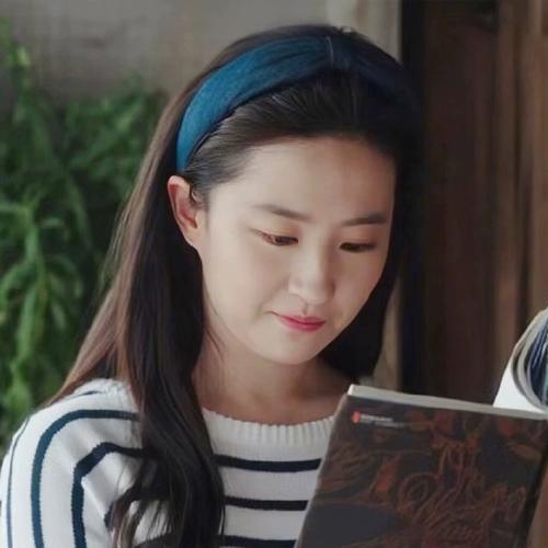 牛仔蓝发箍女高颅顶显脸小头箍头饰去有风地方刘亦菲许红豆同款