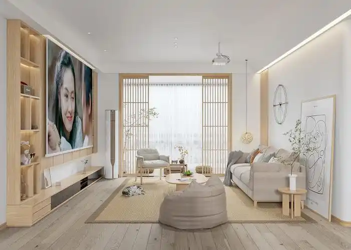 日式客厅全景效果图设计