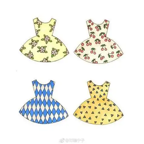 卡通简笔画花裙子集