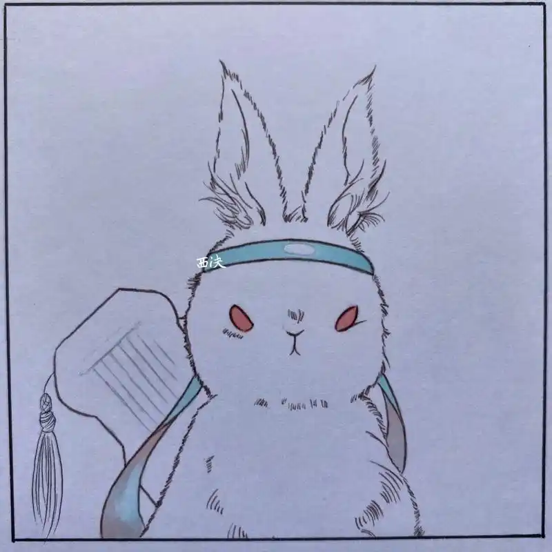 魔道祖师蓝忘机简笔画手绘教程       兔兔版的忘机92 是情头喔