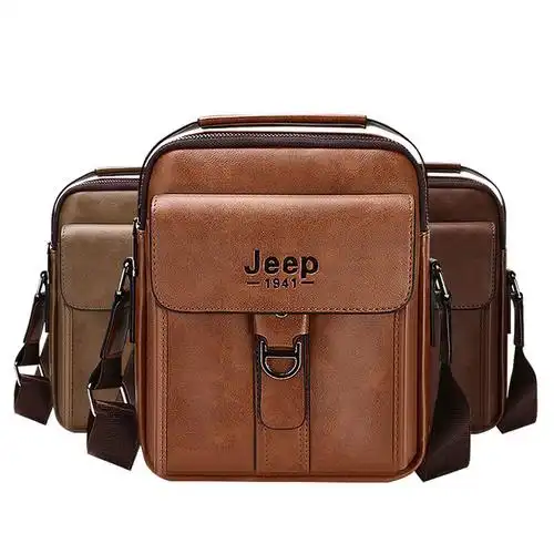 jeep男包真皮斜挎包休闲吉普男士手提小包夏天简约复古单肩包牛皮