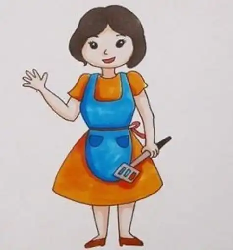 妈妈简笔画简单又漂亮全身_简笔画图片大全 - 元艺考