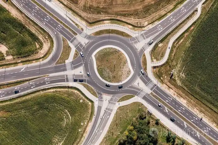 鸟瞰图的迂回道路