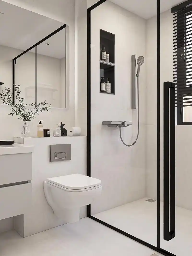 一字型干湿分离卫生间07极简风超治愈93.