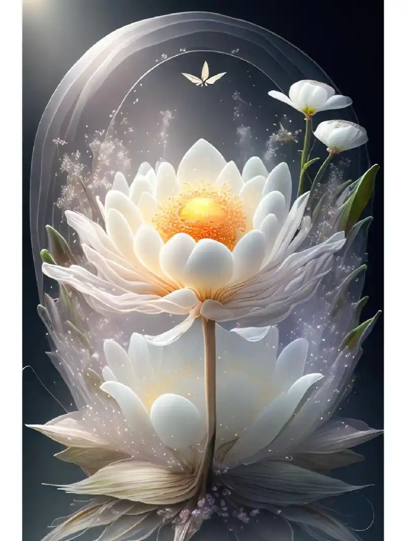 蓝色莲花 ,佛光普照,佛缘,试试这个壁纸! #ai绘画