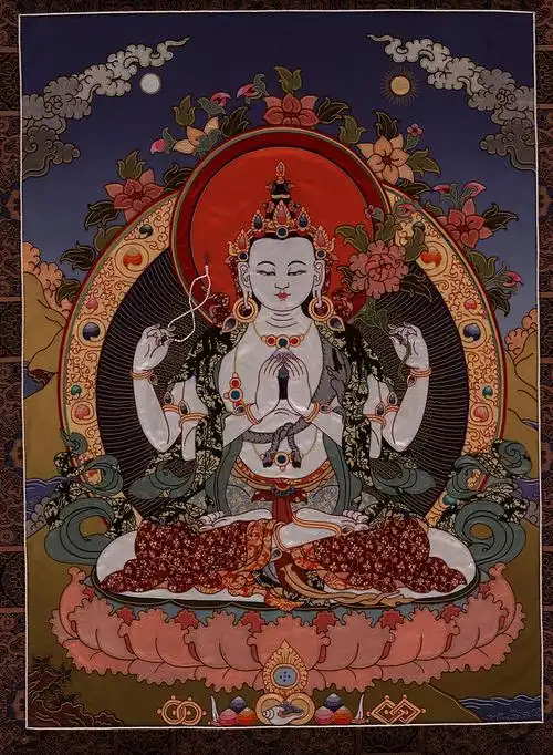 唐卡四臂观音1602x2345px96