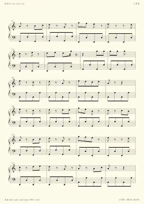 钢琴谱小苹果简易版