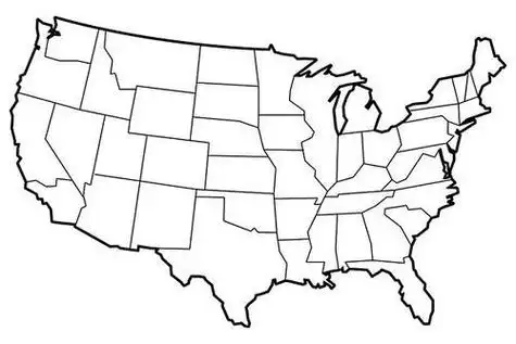美国地图简笔画并标明重要国家