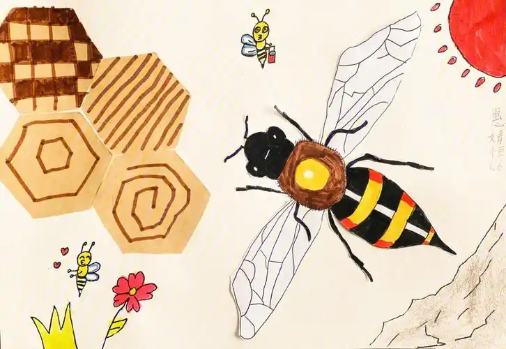 活动目标:1,学习画小蜜蜂的基本特征,了解蜜蜂93身体结构2,发展各种