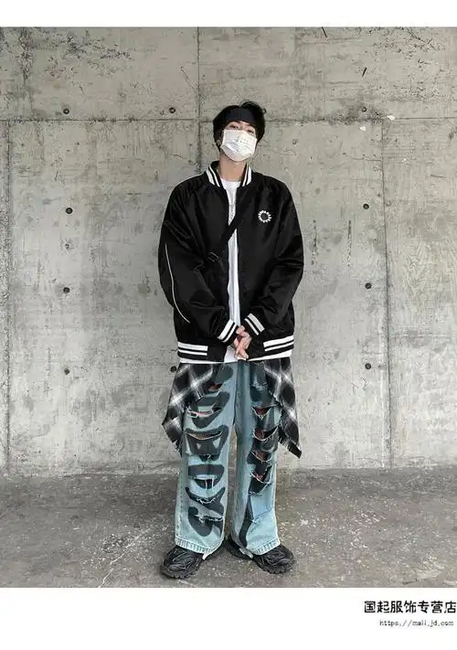 美式街头外套高级感设计感暗黑系高街男孩穿搭炸街痞帅vibe棒球服军