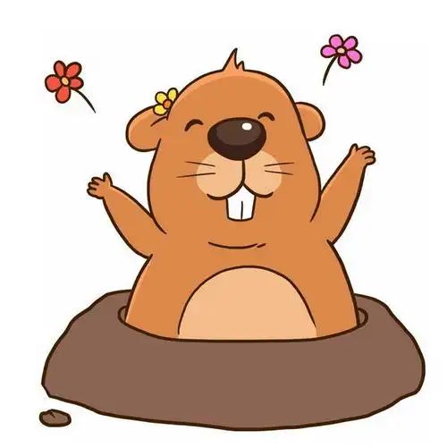 手绘风格可爱的卡通土拨鼠2543249png图片免抠素材