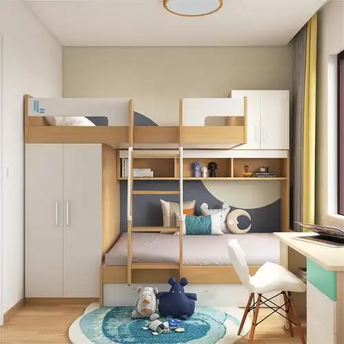 交错错式高低床子母床地中海上下床儿童双层简约高低