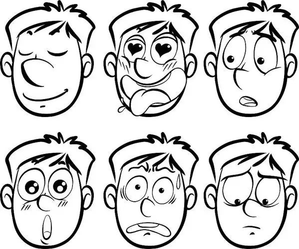 男人不同的面部表情图片