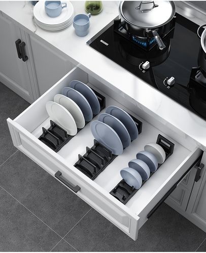 帝狼厨房置物架碗碟收纳沥水架橱柜抽屉内置多功能碗盘砧板分隔餐具架
