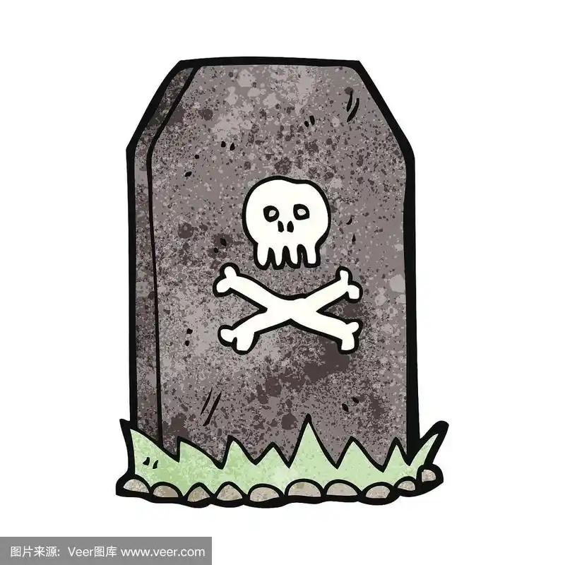 卡通令人毛骨悚然的坟墓