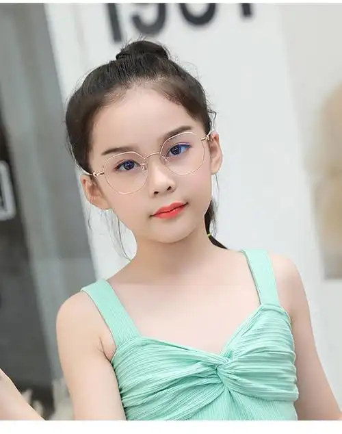 纯钛框架儿童防蓝光眼镜电脑小学生手机保护眼睛护目镜男女 绿色